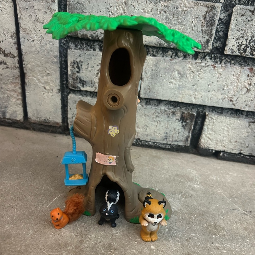 Vtg Kenner Littlest Pet Shop 1994 Chirpy Tree Friends Forest Animals Toy Set